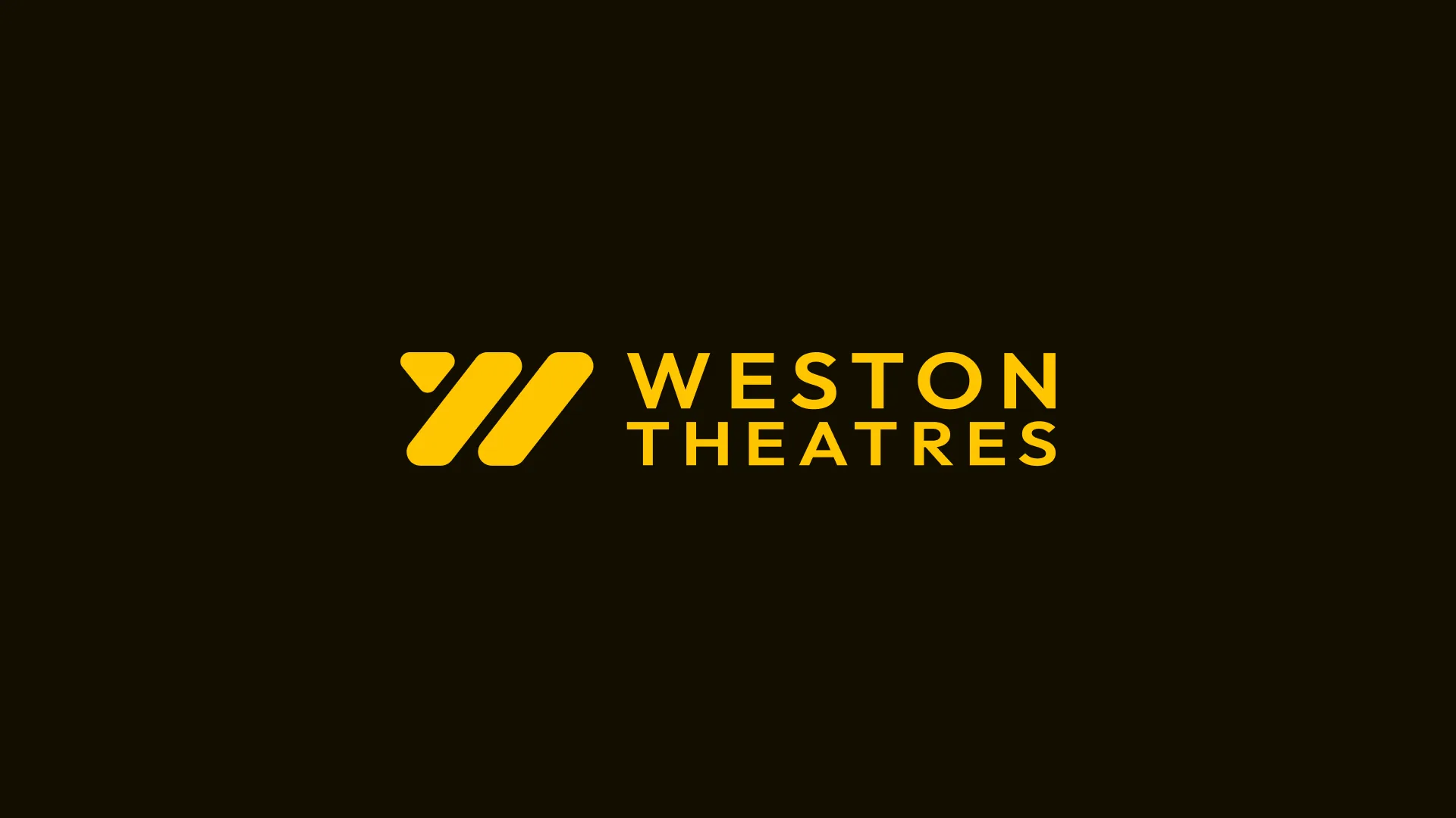Weston Theatres logo: a yellow W mark and wordmark on near-black